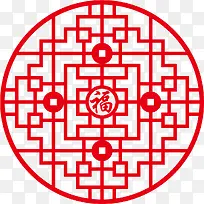 复古中式边框矢量线框图