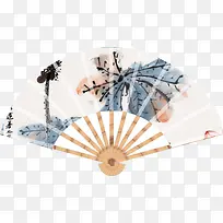 中国风水墨绘画扇子