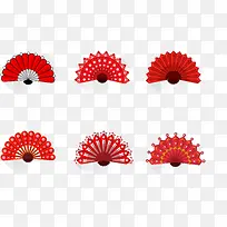 中国风大红折扇