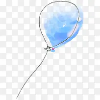 手绘蓝色水彩气球