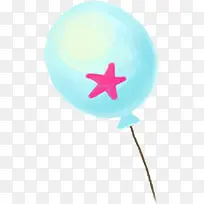 蓝色气球卡通气球六一儿童节