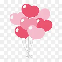 手绘粉红色爱心气球装饰