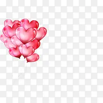 粉色浪漫爱心气球装饰图案