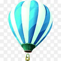 近景蓝色条纹热气球