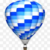 蓝色方格热气球
