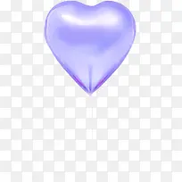 手绘紫色浪漫爱心气球