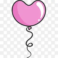 粉色卡通爱心气球装饰图案