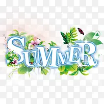 清新夏天SUMMER艺术字