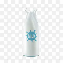 牛奶拼成的瓶子