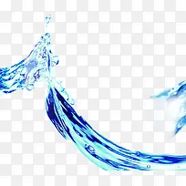 流动的蓝色透明液体