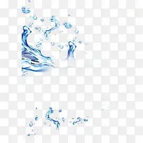 蓝色冰爽水流液体
