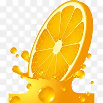 橙汁溅起的橙子