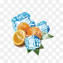 清爽冰块橙子