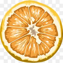 水彩切开橙子