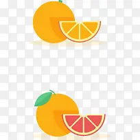 卡通矢量西柚和橙子