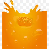 矢量手绘橙子橙汁