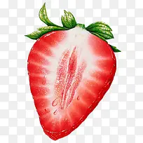 切开的红色草莓