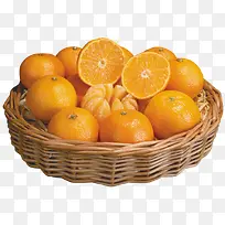 篮筐里的新鲜橙子