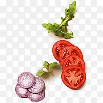 蔬菜西红柿切开绿叶