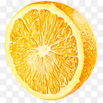 黄色橙子切开