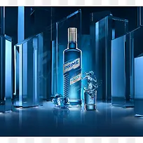 蓝色水晶啤酒海报