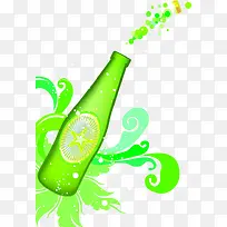夏日海报饮品卡通啤酒绿色