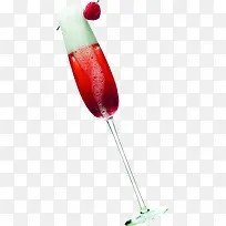 红色果饮高脚杯