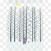 卡通创意树木背景图