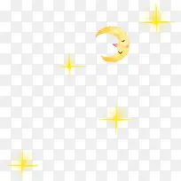 手绘卡通星星月亮