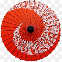 复古创意合成月亮红色的雨伞