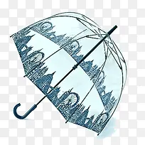 png浅蓝色雨伞