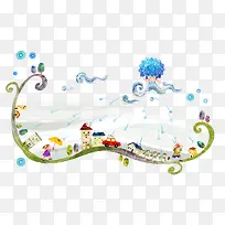 下雨的小镇