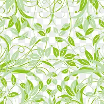 漂浮绿色叶子花纹