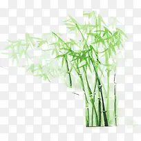 水墨画绿色竹叶环境素材