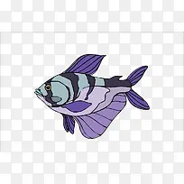 彩绘紫色鱼漂浮免抠素材