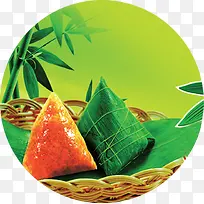 绿色清新竹叶粽子食物