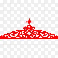 红色中国风新年花纹
