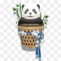 熊猫篮子竹子