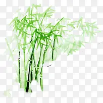 绿色手绘竹子环境素材
