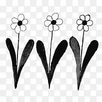 黑白花朵简笔画
