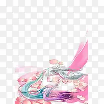 唯美古风水彩插画