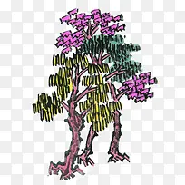 紫色国画树