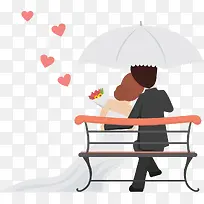 矢量手绘婚礼插画