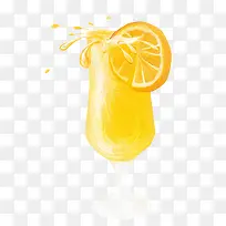 手绘黄色橙汁
