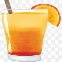 手绘风橘黄色橙汁