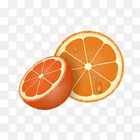 卡通水果切片橘子