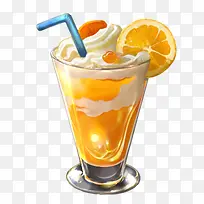 卡通果饮橙色果汁