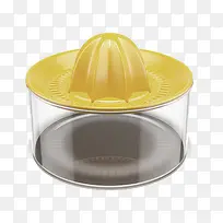 3d的黄色塑料简易手工榨汁机