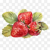 卡通水彩草莓