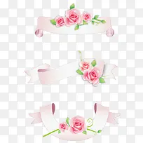 丝带玫瑰花横幅装饰情人节